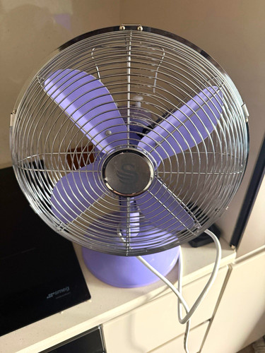 Purple silver table desk fan - purple/silver,