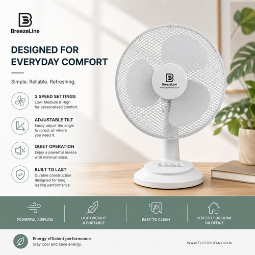 Breezeline desk fan - 12",