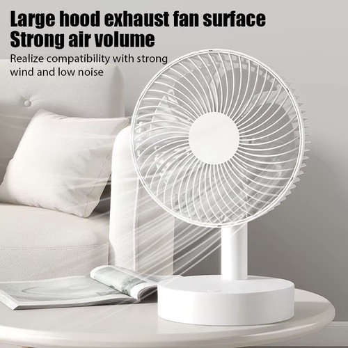 White oscillating table fan - white,