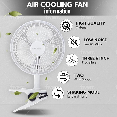 Clip desk fan 15 - on, fan,